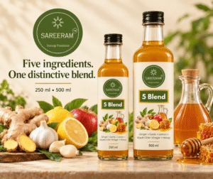5Blend - Herbal Beverage Concentrate (Ginger, Garlic, Lemon, ACV and Honey)