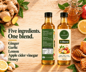 5Blend - Herbal Beverage Concentrate (Ginger, Garlic, Lemon, ACV and Honey) Hover Image